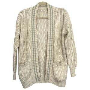 Margaret O’Leary Women’s Open Front Knit Cream Cardigan Sz S